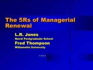 The 5Rs of Managerial Renewal