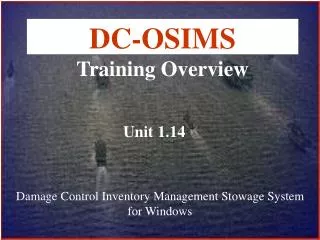 DC-OSIMS Training Overview
