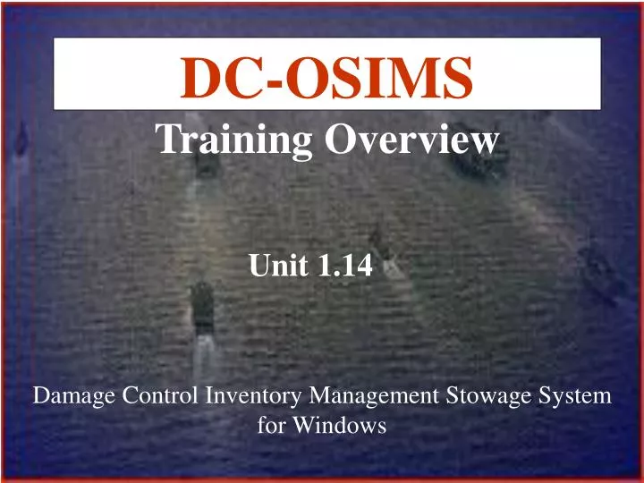 dc osims training overview