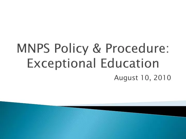 mnps policy procedure exceptional education