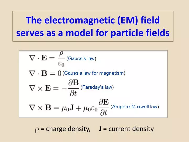 the electromagnetic em field serves as a model for particle fields