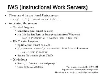 IWS (Instructional Work Servers)