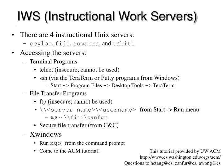 iws instructional work servers