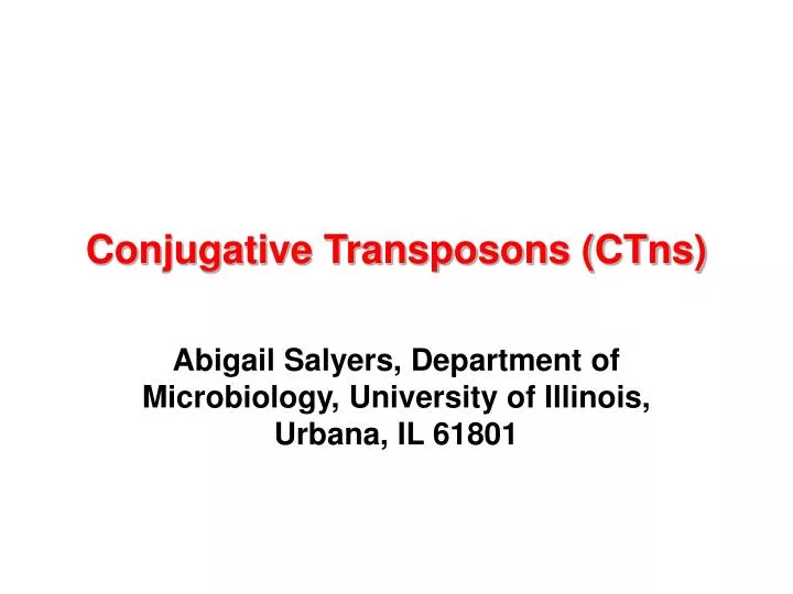 conjugative transposons ctns