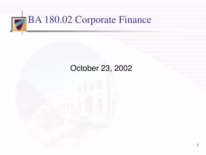 ba 180 02 corporate finance