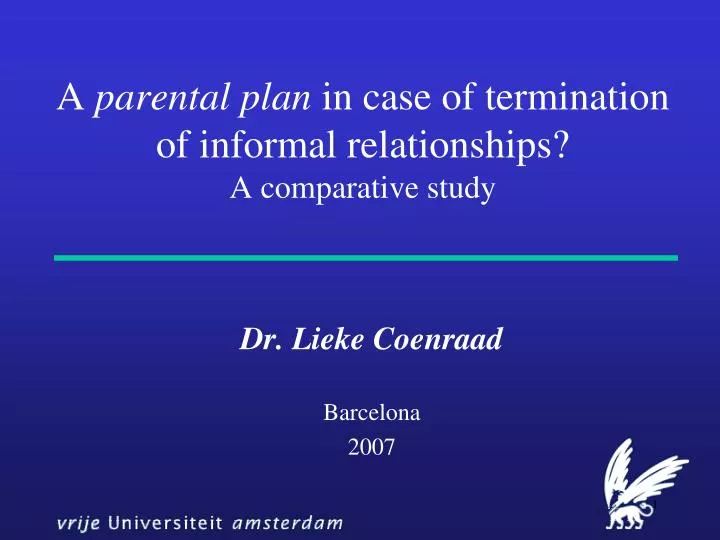 a parental plan in case of termination of informal relationships a comparative study