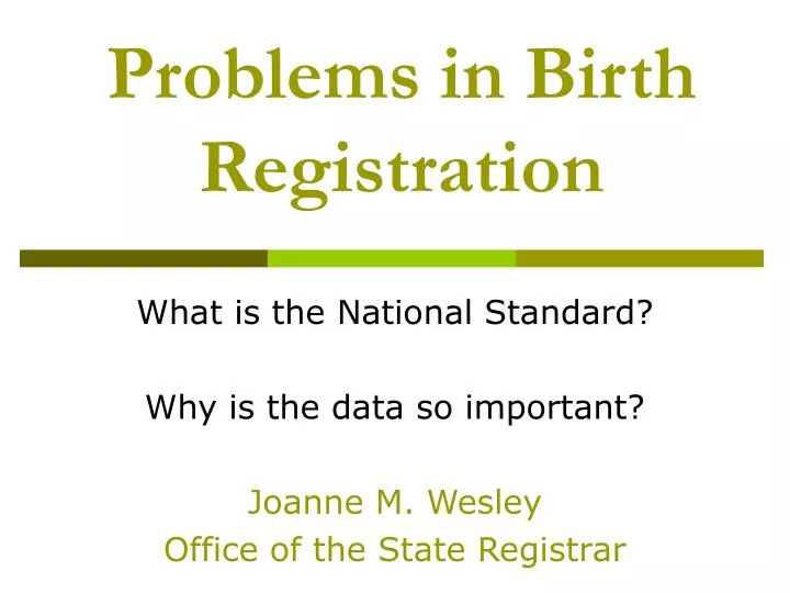 problems in birth registration