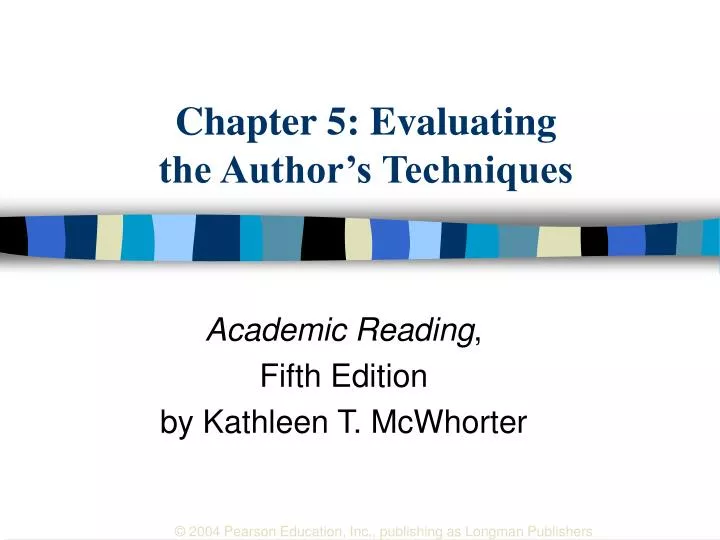 chapter 5 evaluating the author s techniques