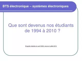 bts lectronique syst mes lectroniques
