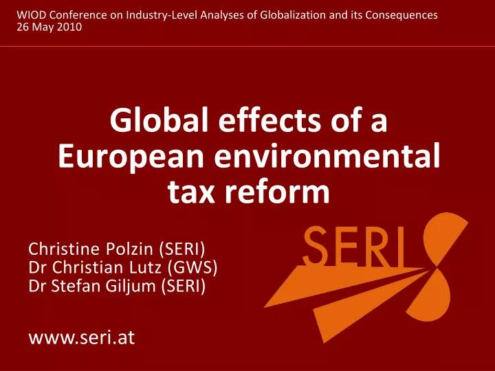 global effects of a european environmental tax reform