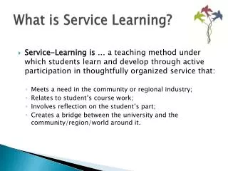 What is Service Learning?