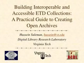 Building Interoperable and Accessible ETD Collections: A Practical Guide to Creating Open Archives