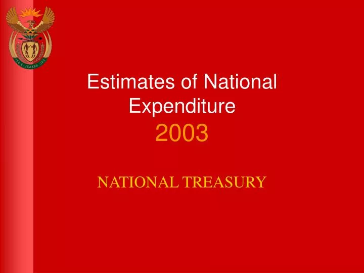 estimates of national expenditure 2003