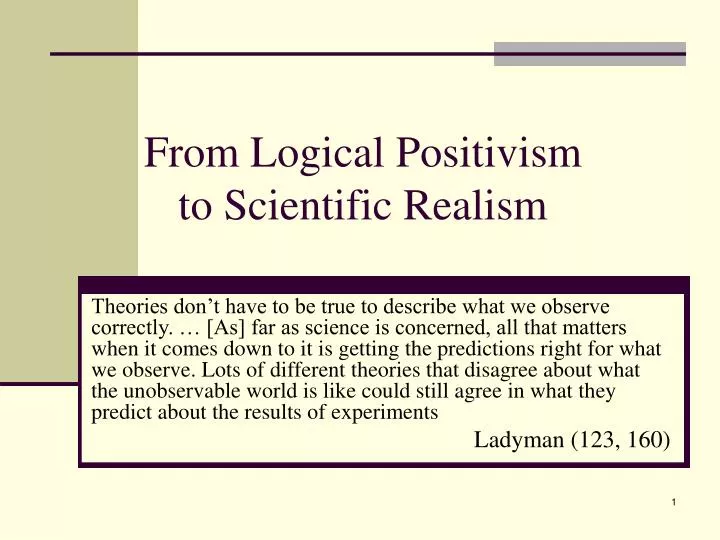 from logical positivism to scientific realism