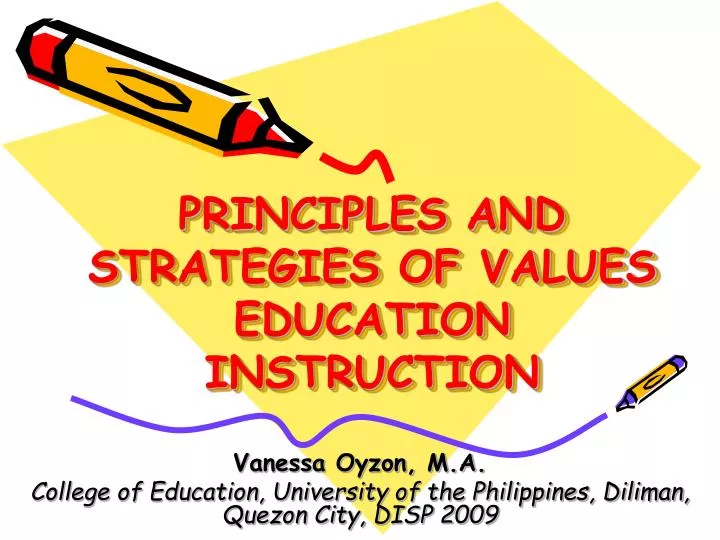 principles and strategies of values education instruction