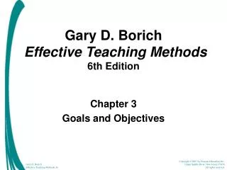 Gary D. Borich Effective Teaching Methods 6th Edition