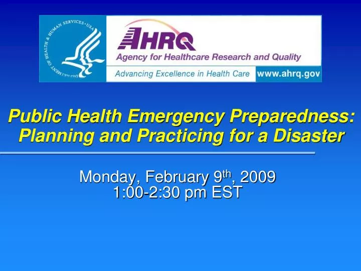 public health emergency preparedness planning and practicing for a disaster