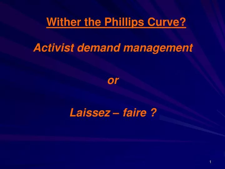 wither the phillips curve