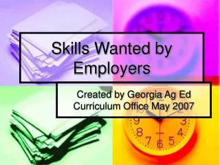 Skills Wanted by Employers
