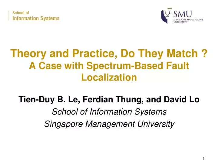 theory and practice do they match a case with spectrum based fault localization