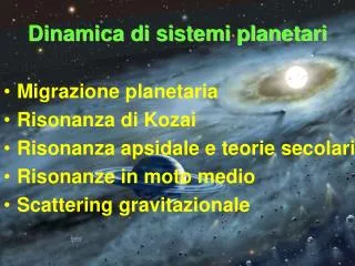Dinamica di sistemi planetari