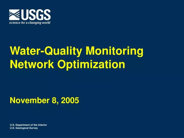 water quality monitoring network optimization november 8 2005