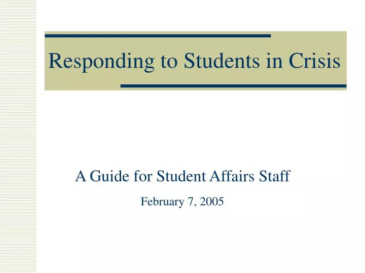 responding to students in crisis