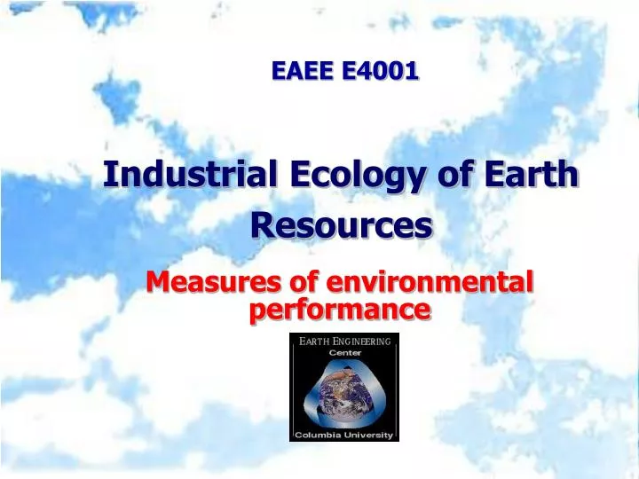 industrial ecology of earth resources