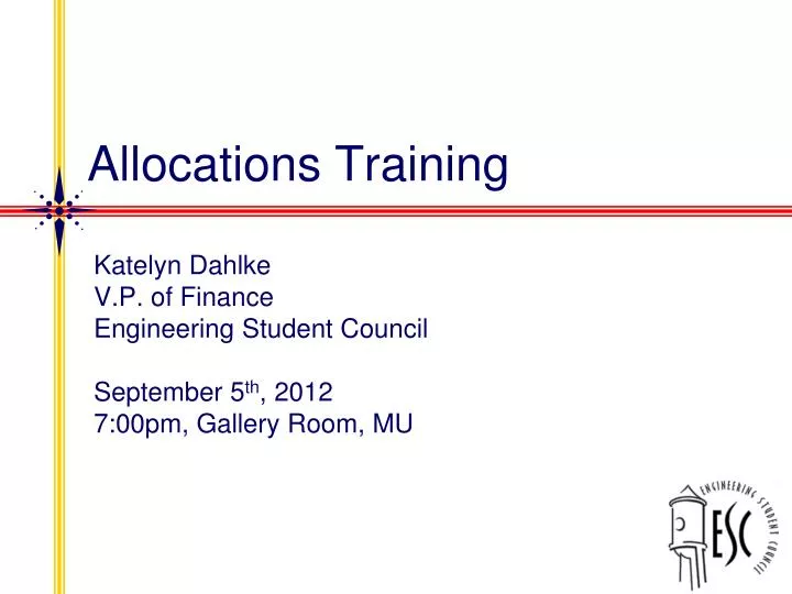 allocations training