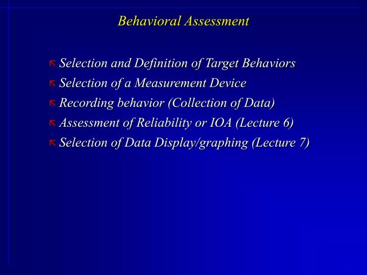 behavioral assessment