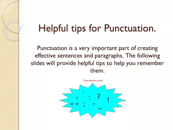 helpful tips for punctuation