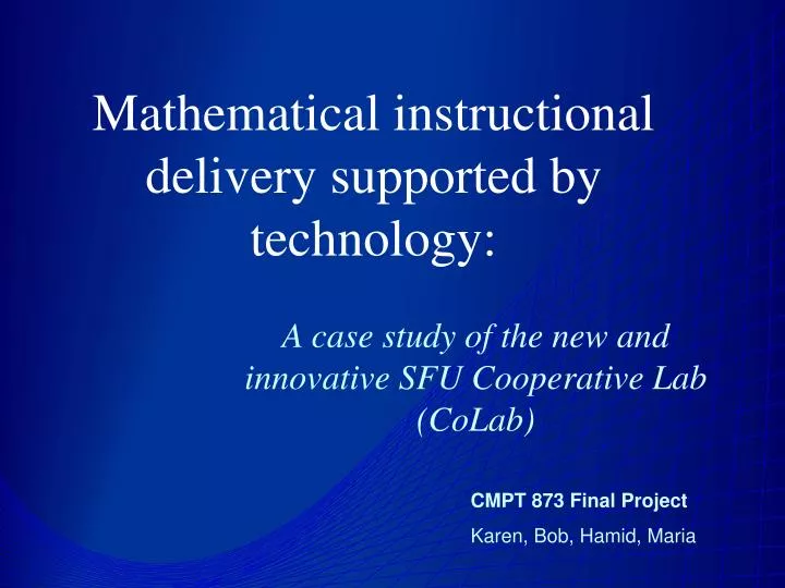 mathematical instructional delivery supported by technology
