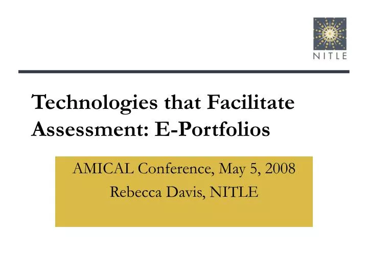 technologies that facilitate assessment e portfolios