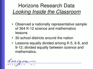 horizons research data looking inside the classroom