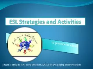 ESL Strategies and Activities