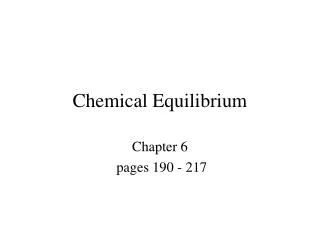 Chemical Equilibrium