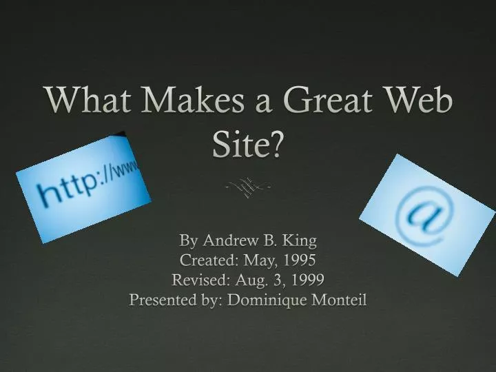 what makes a great web site