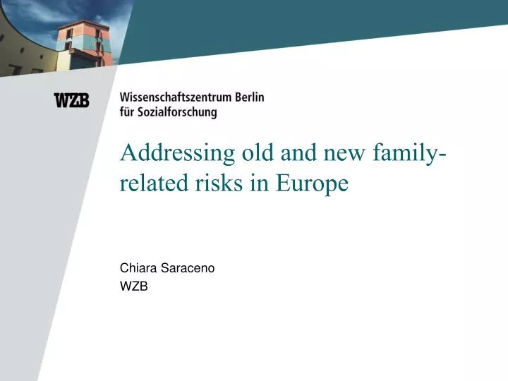 addressing old and new family related risks in europe