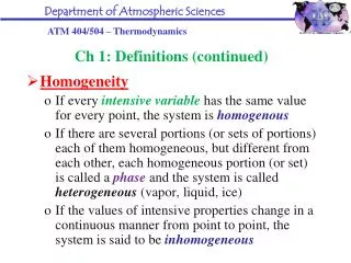 Ch 1: Definitions (continued)