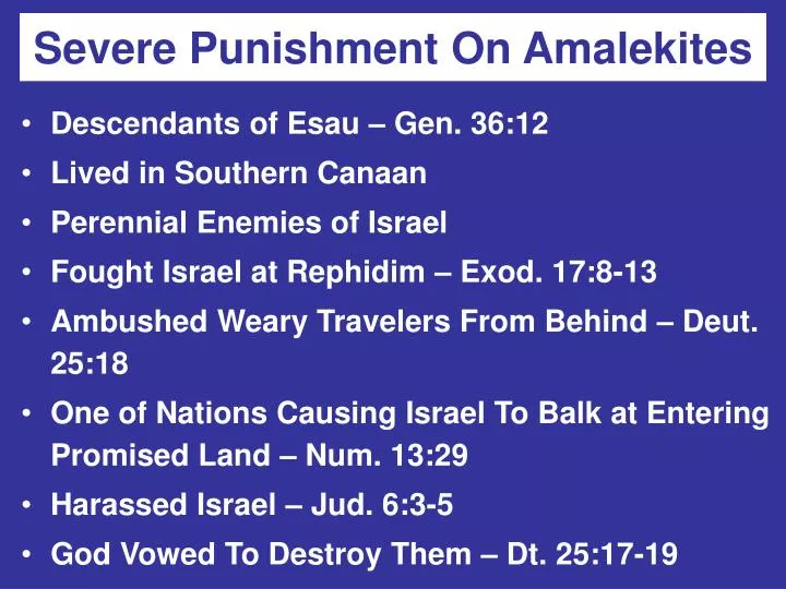 severe punishment on amalekites