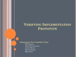 Verifying Implementation Prototype