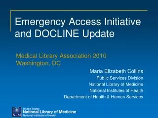 Emergency Access Initiative and DOCLINE Update