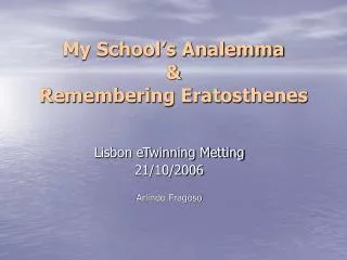 My School’s Analemma &amp; Remembering Eratosthenes