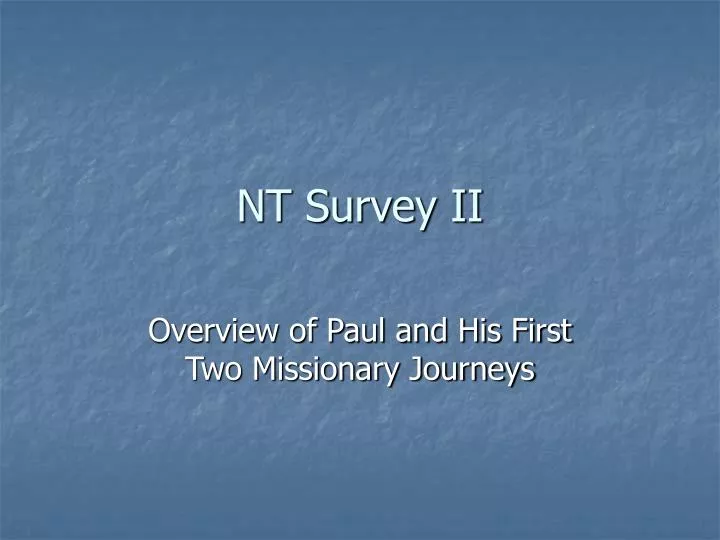 nt survey ii