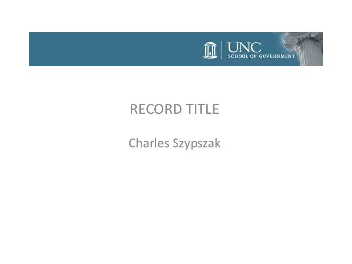 record title charles szypszak