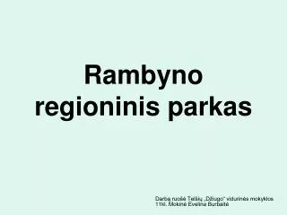 rambyno regioninis parkas