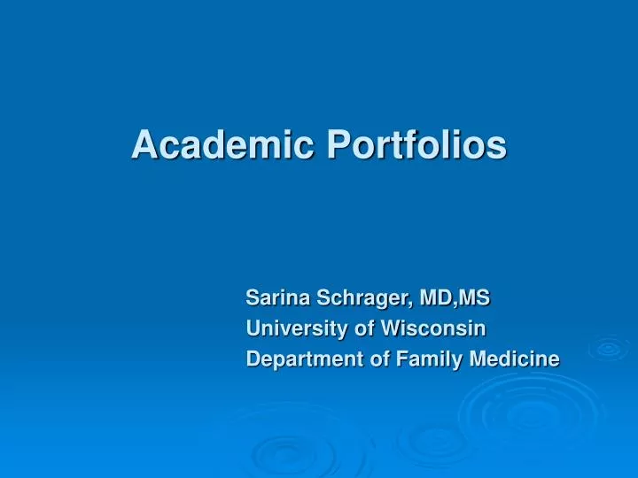 academic portfolios