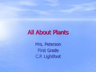 All About Plants