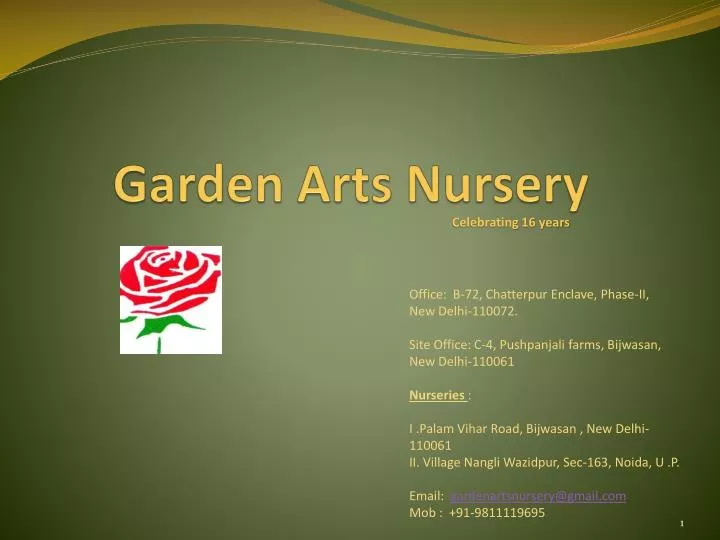 garden arts nursery