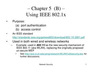 – Chapter 5 (B) – Using IEEE 802.1x
